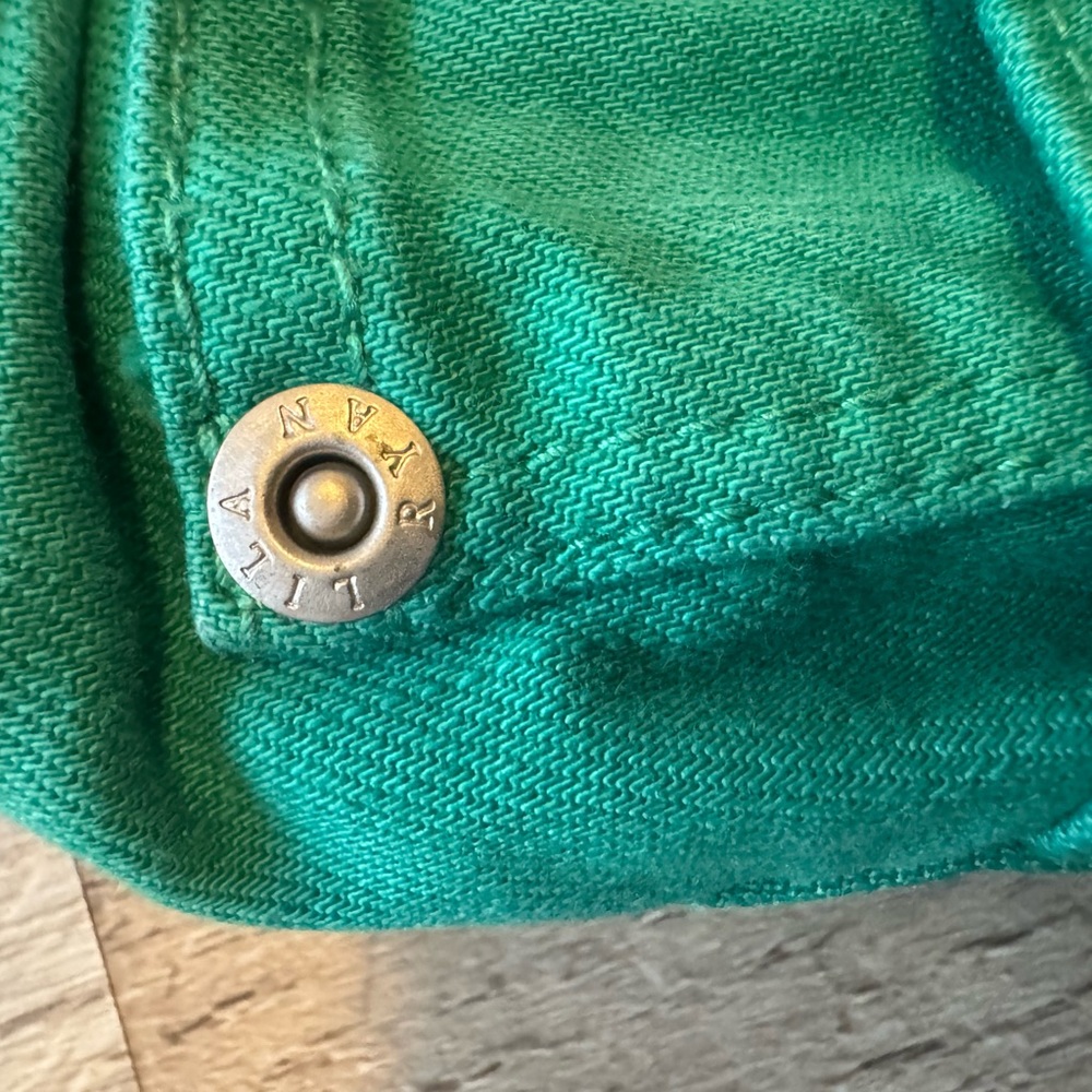 Lila Ryan size 31 mid-rise skinny ankle, teal green jeans - Picture 4 of 12